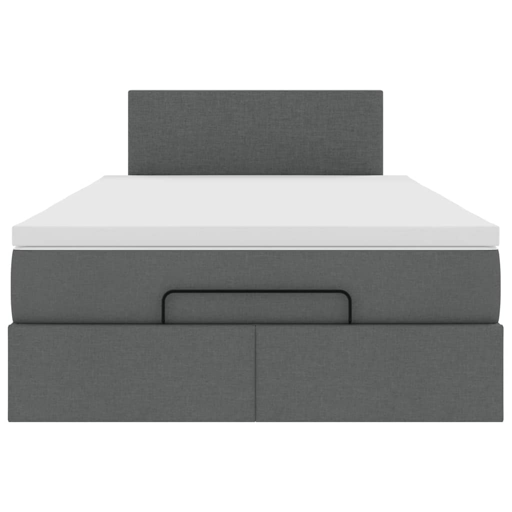 Lit ottoman avec matelas et LED gris foncé 120x190 cm tissu - XIOS