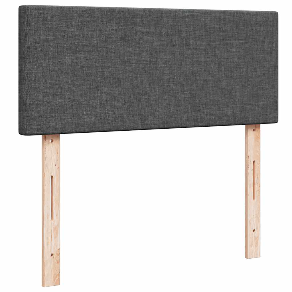 Lit ottoman avec matelas et LED gris foncé 120x190 cm tissu - XIOS