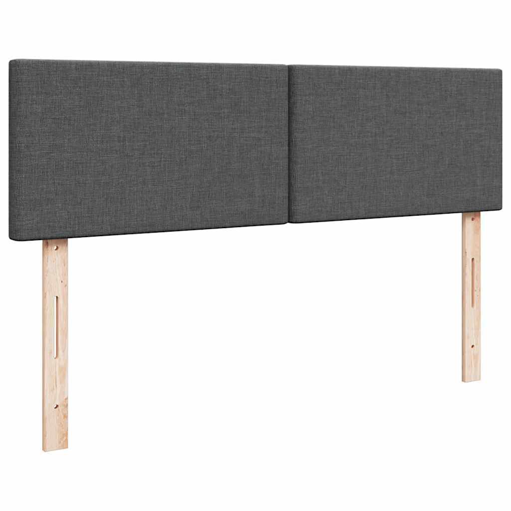 Lit ottoman avec matelas et LED gris foncé 140x190 cm tissu - XIOS