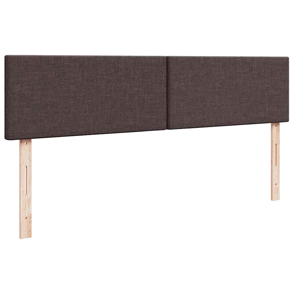 Cadre de lit ottoman avec matelas marron foncé 160x200 cm tissu - XIOS