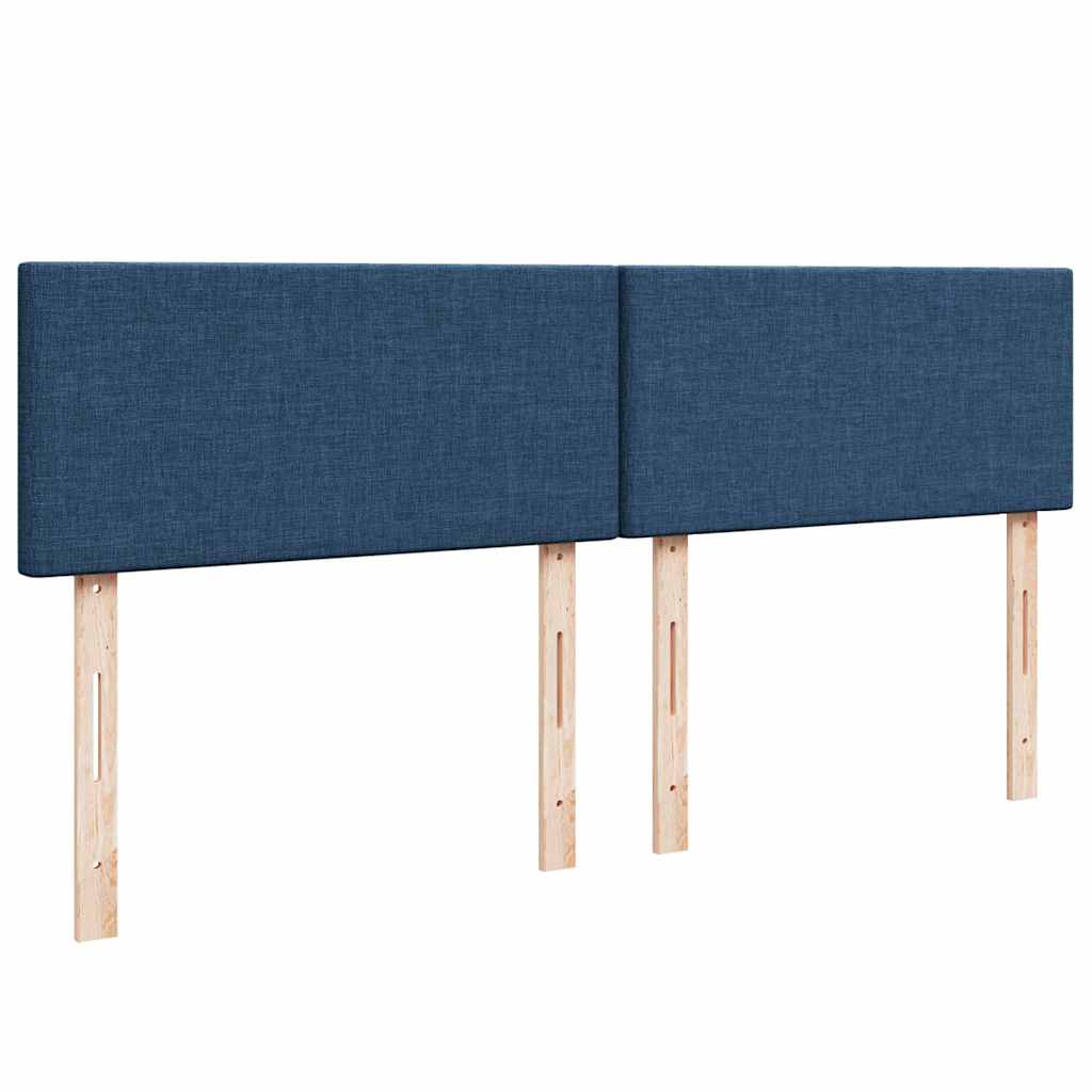 Cadre de lit ottoman avec matelas bleu 160x200 cm tissu - XIOS
