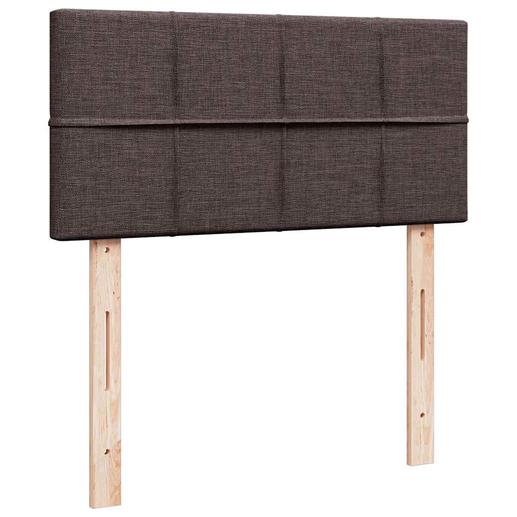 Cadre de lit ottoman avec matelas marron foncé 80x200 cm tissu - XIOS
