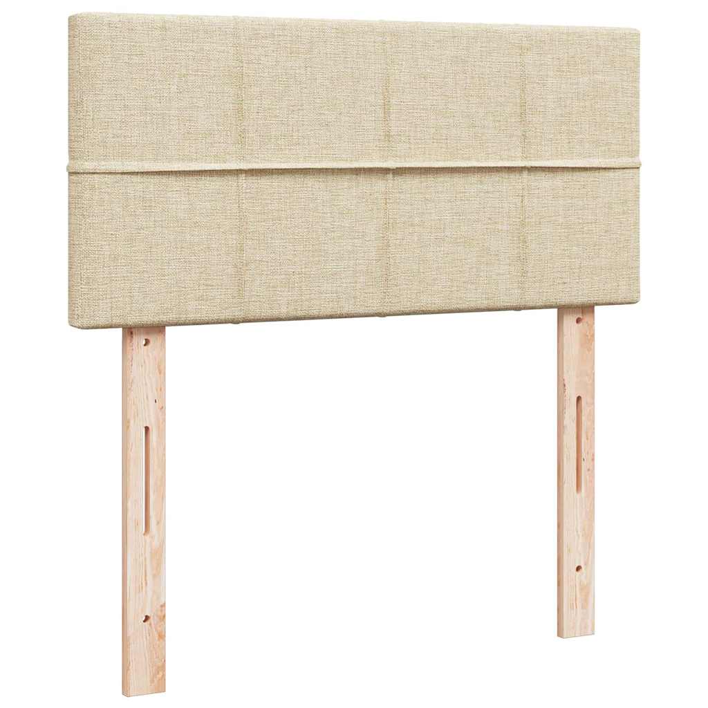 Cadre de lit ottoman avec matelas crème 90x190 cm tissu - XIOS
