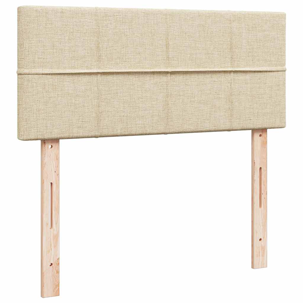 Cadre de lit ottoman avec matelas crème 120x200cm tissu - XIOS