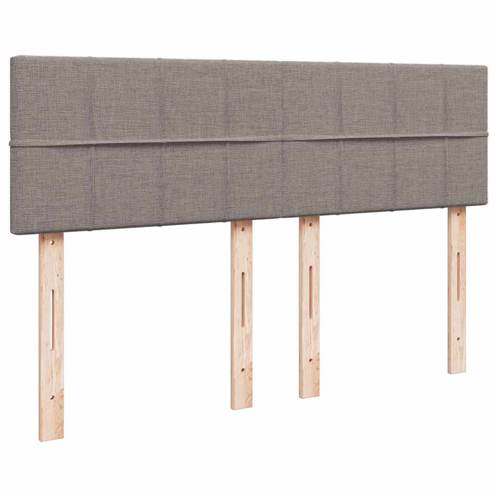 Lit ottoman avec matelas et LED taupe 140x190 cm tissu - XIOS