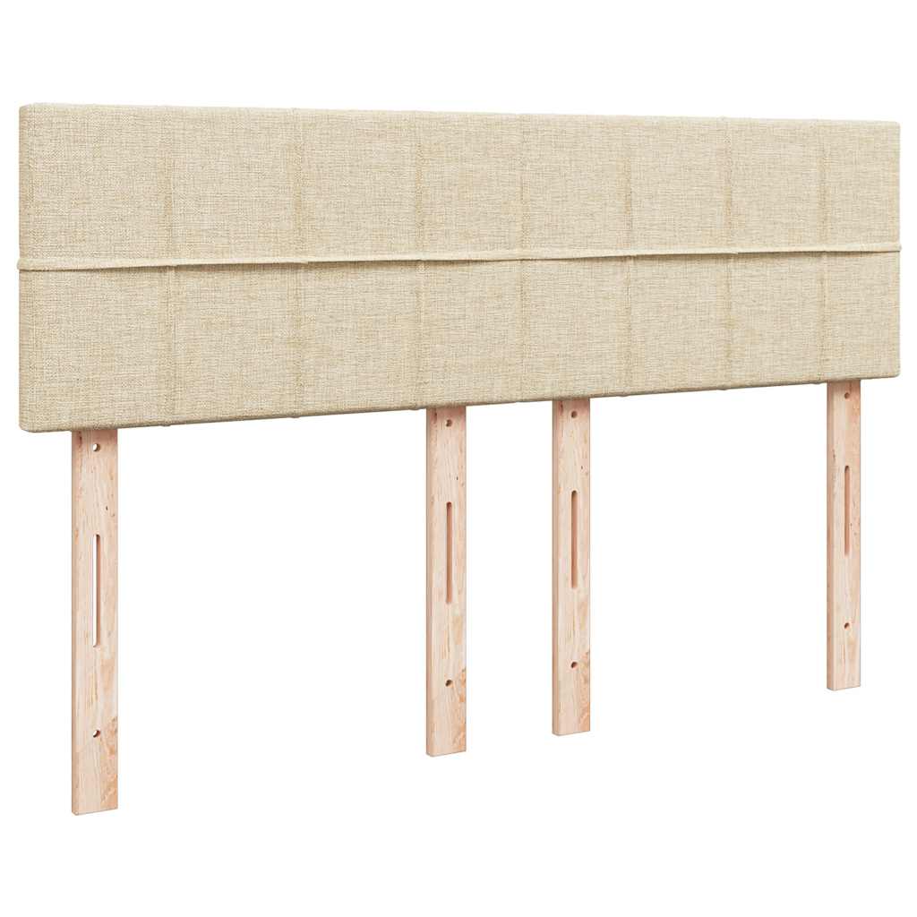 Lit ottoman avec matelas et LED crème 140x190 cm tissu - XIOS