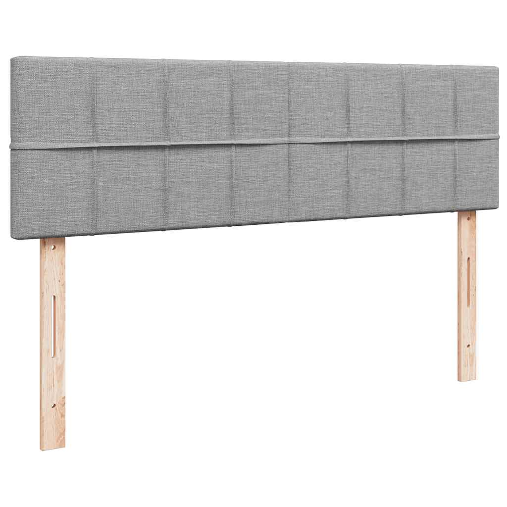 Cadre de lit ottoman et matelas gris clair 140x200 cm tissu - XIOS