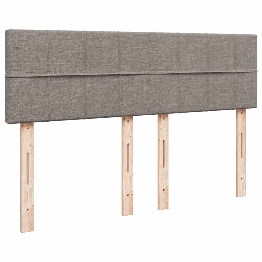 Lit ottoman avec matelas et LED taupe 140x200 cm tissu - XIOS