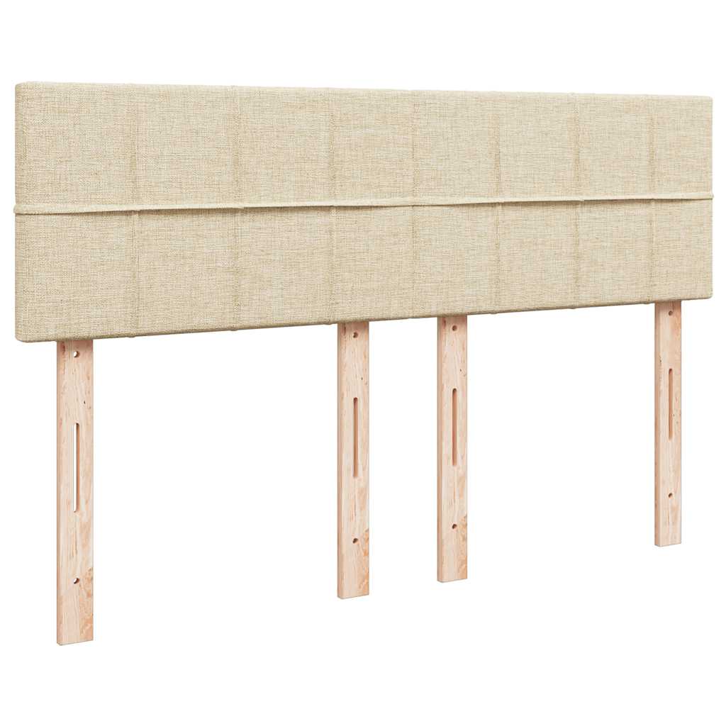 Lit ottoman avec matelas et LED crème 140x200 cm tissu - XIOS