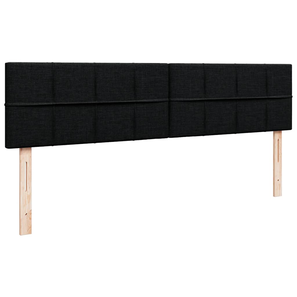 Cadre de lit ottoman avec matelas noir 160x200 cm tissu - XIOS