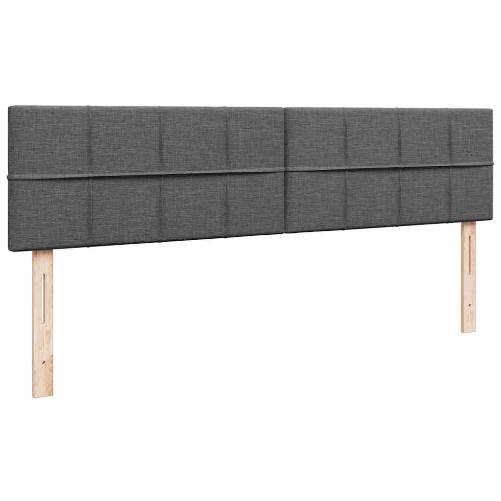 Lit ottoman avec matelas et LED Gris foncé 180x200 cm tissu - XIOS