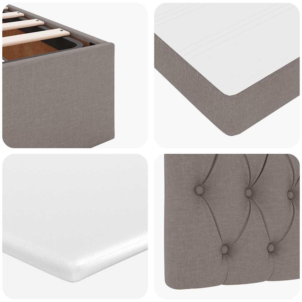 Lit ottoman avec matelas et LED Taupe 120x190 cm tissu