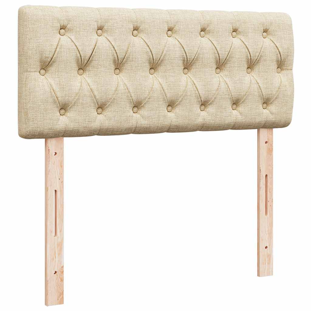 Lit ottoman avec matelas et LED crème 120x190 cm tissu - XIOS