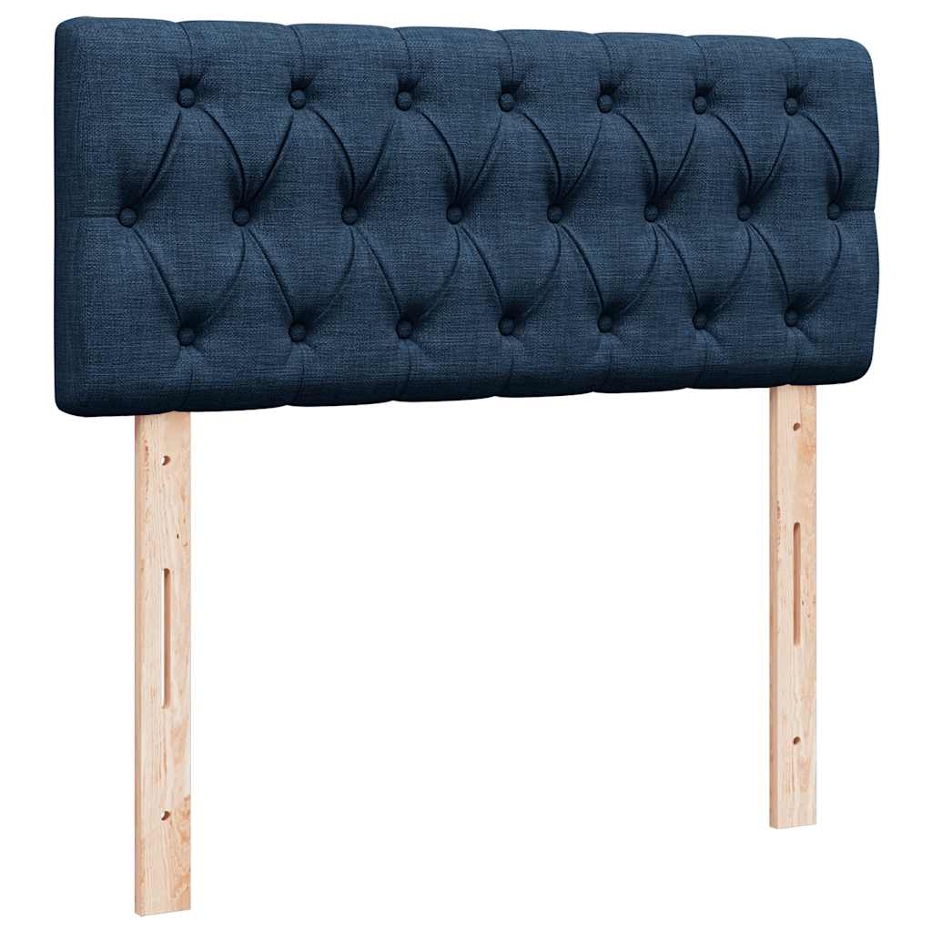 Lit ottoman avec matelas et LED bleu 120x190 cm tissu - XIOS