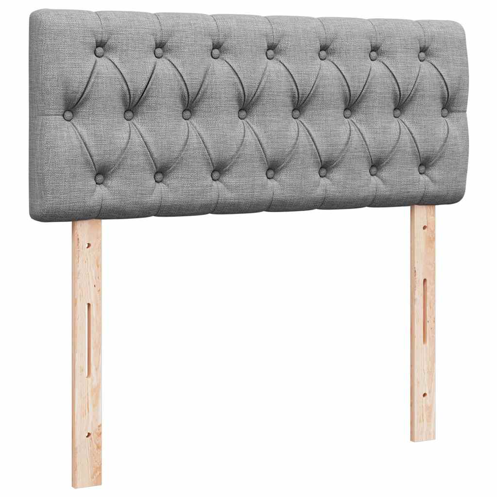 Lit ottoman avec matelas gris clair 120x200 cm tissu - XIOS