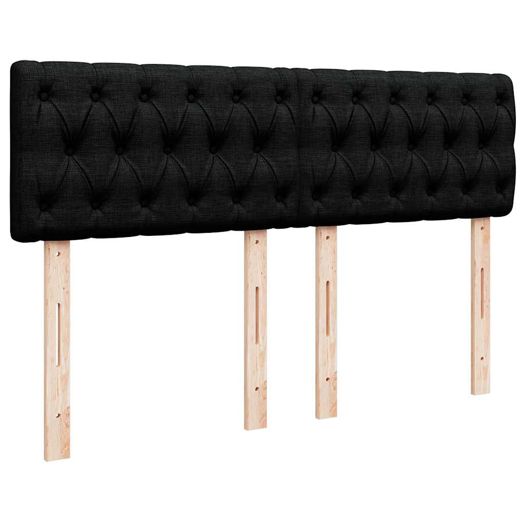 Lit ottoman avec matelas et LED noir 140x190 cm tissu - XIOS
