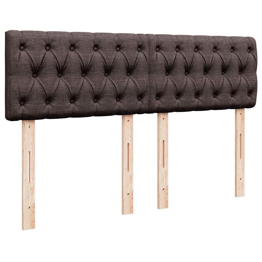 Lit ottoman avec matelas et LED marron foncé 140x190 cm tissu - XIOS