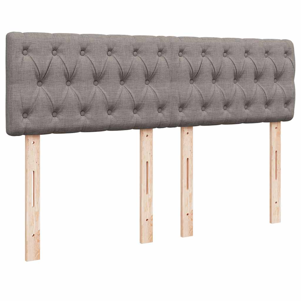 Lit ottoman avec matelas et LED taupe 140x190 cm tissu - XIOS
