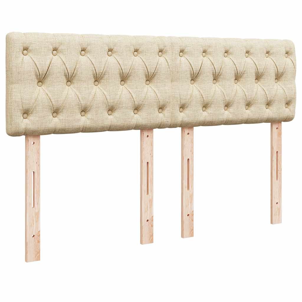 Lit ottoman avec matelas et LED crème 140x190 cm tissu - XIOS