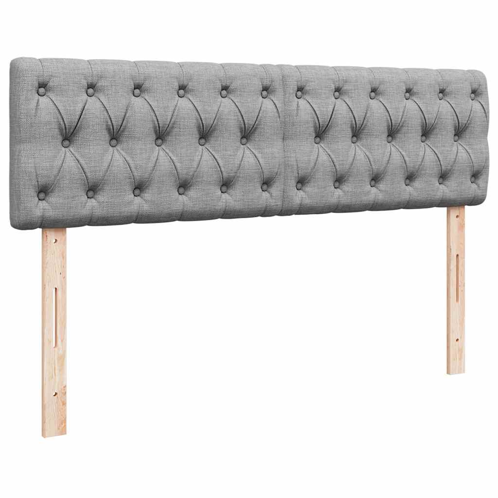 Cadre de lit ottoman et matelas gris clair 140x200 cm tissu - XIOS