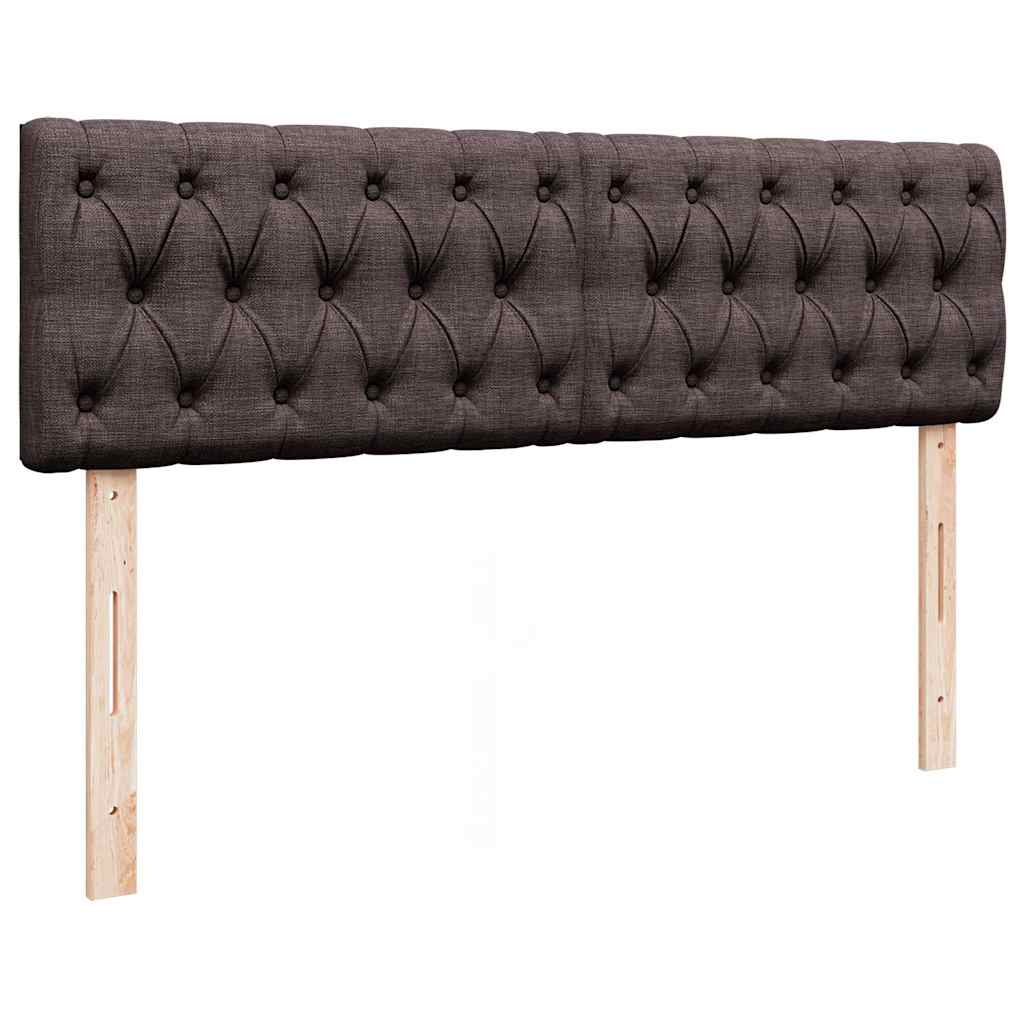 Cadre de lit ottoman avec matelas marron foncé 140x200 cm tissu - XIOS