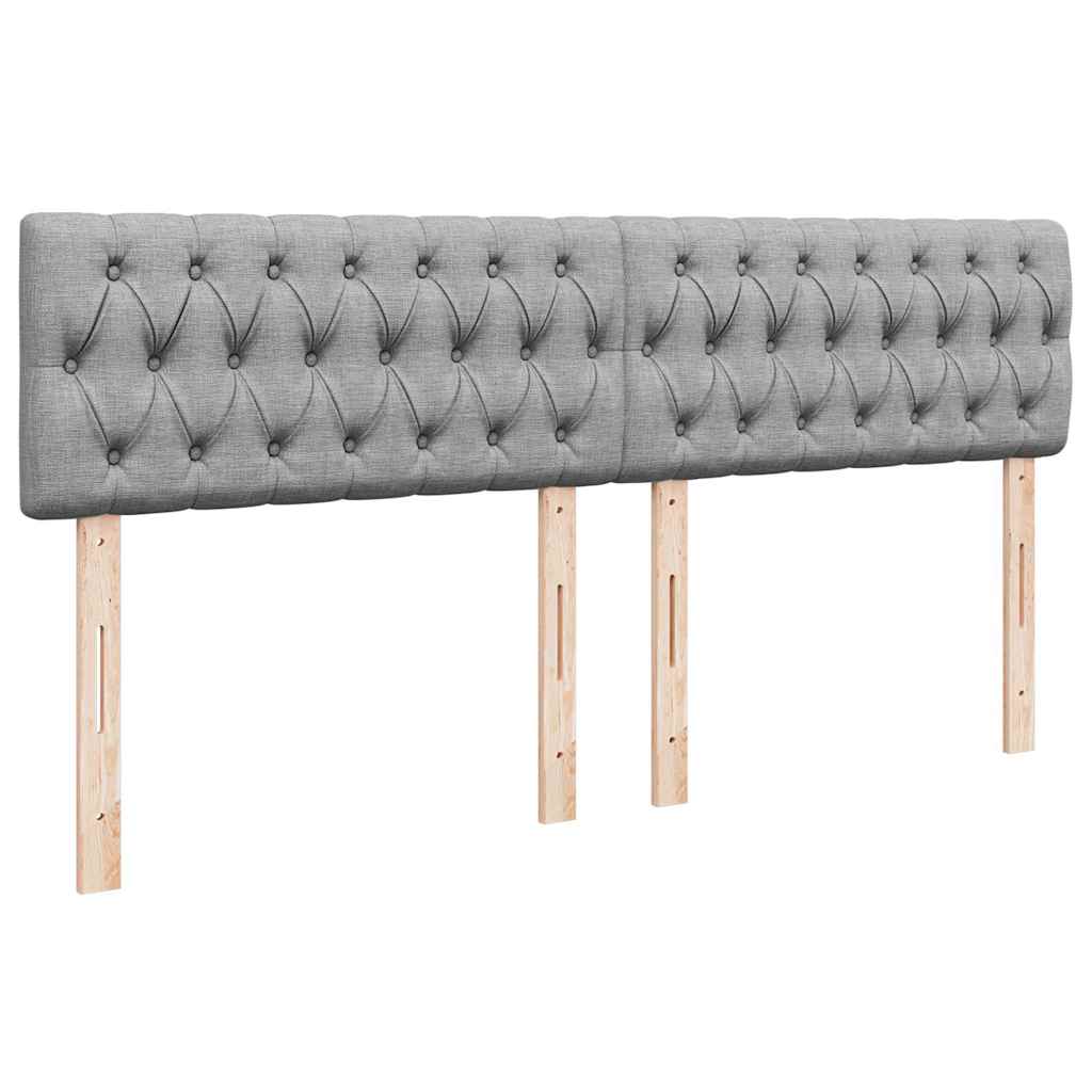 Lit ottoman avec matelas gris clair 160x200 cm tissu - XIOS
