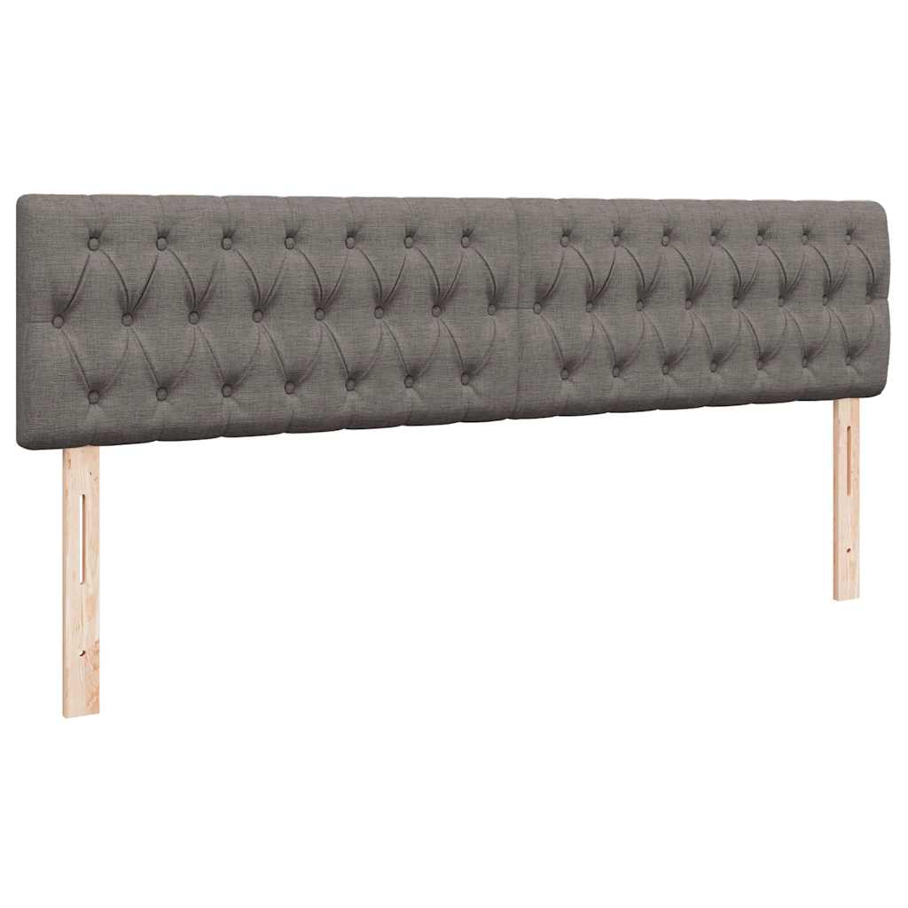 Cadre de lit ottoman avec matelas taupe 160x200 cm tissu - XIOS