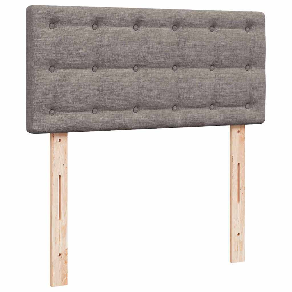 Cadre de lit ottoman avec matelas taupe 80x200 cm tissu - XIOS
