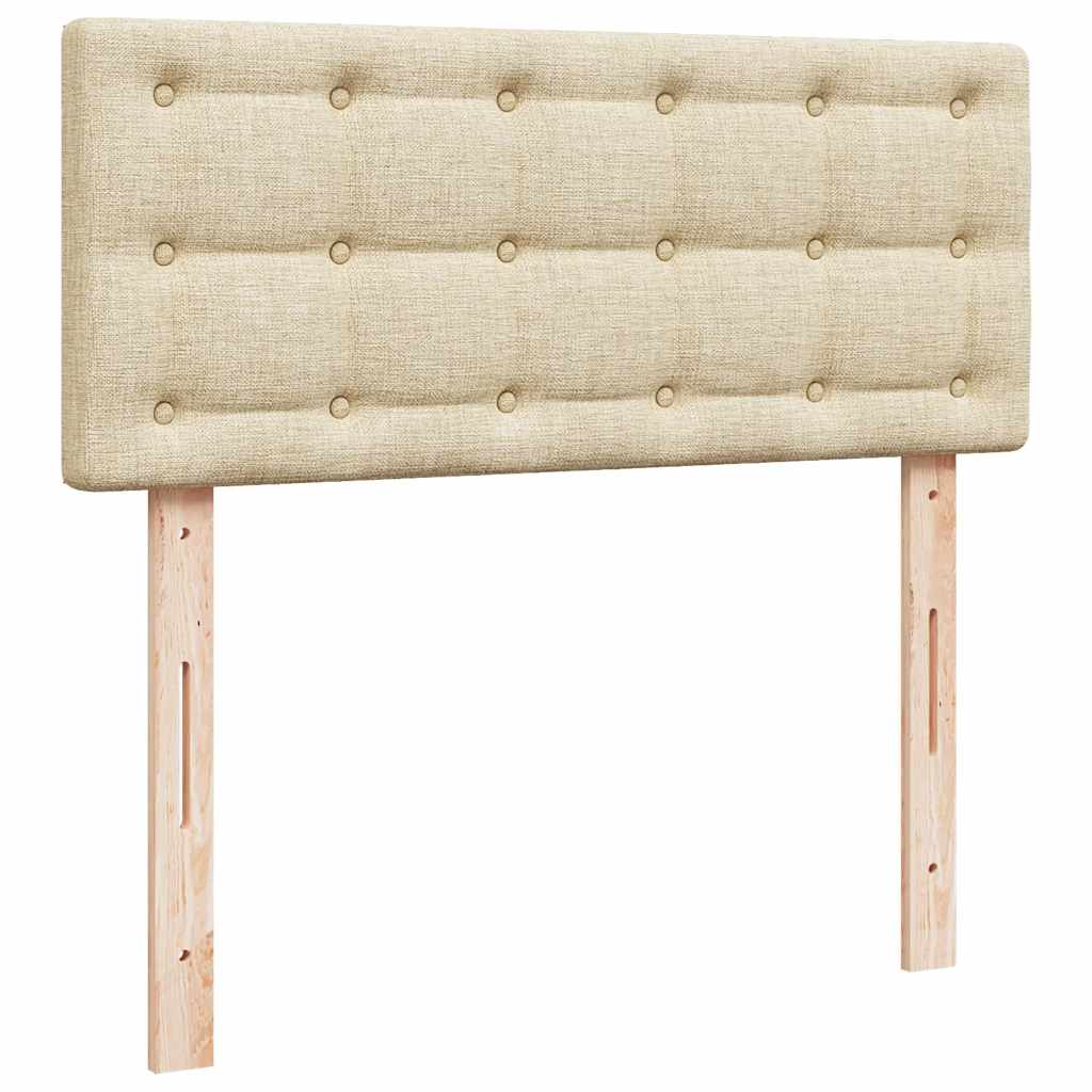 Lit ottoman avec matelas et LED crème 120x190 cm tissu - XIOS