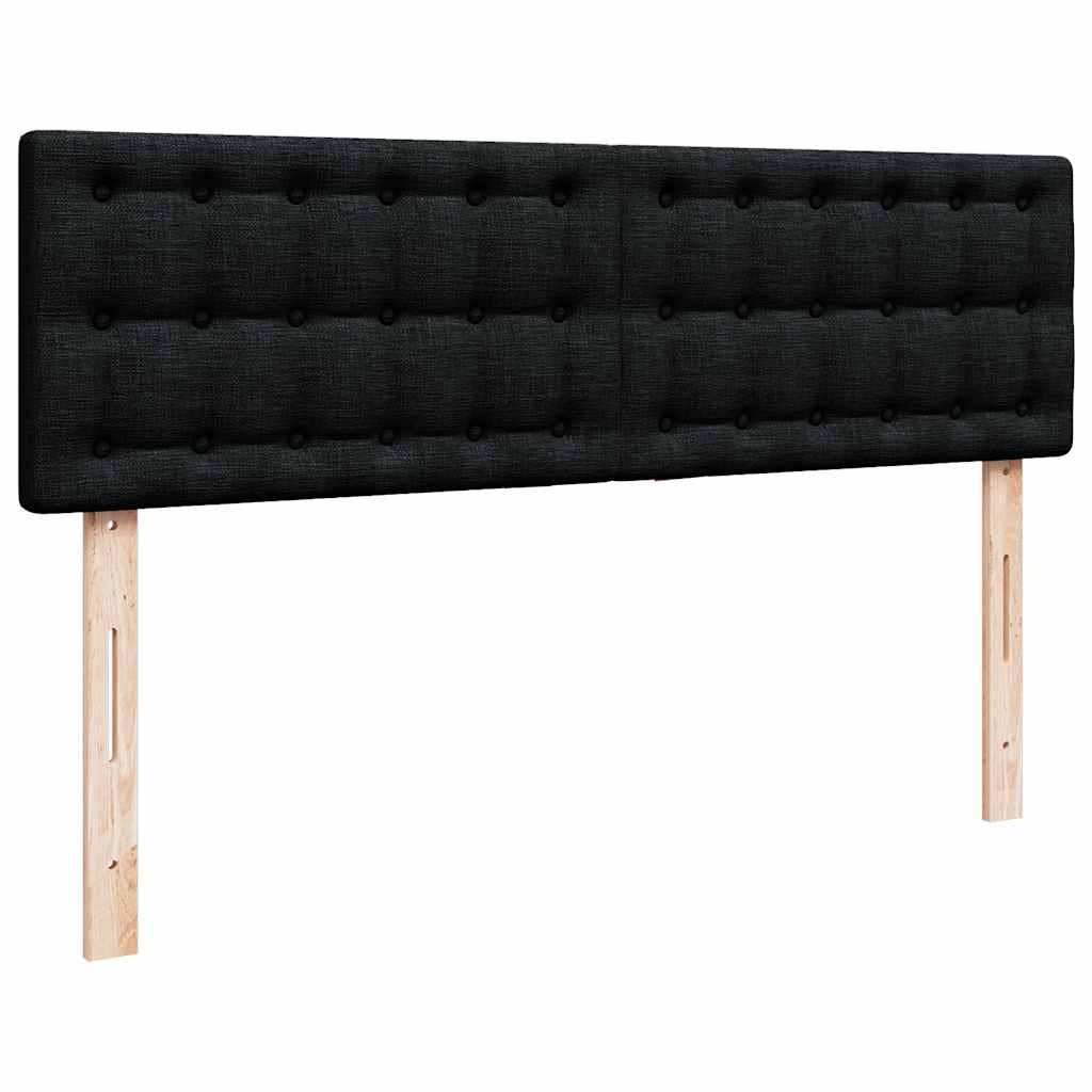 Lit ottoman avec matelas et LED noir 140x190 cm tissu - XIOS