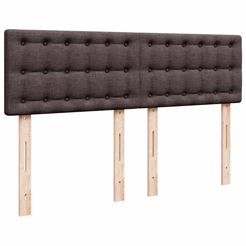 Lit ottoman avec matelas et LED marron foncé 140x190 cm tissu - XIOS
