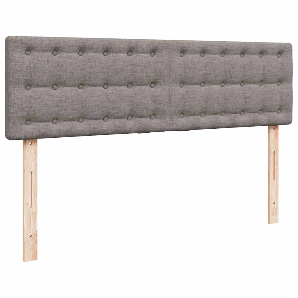 Lit ottoman avec matelas et LED taupe 140x190 cm tissu - XIOS