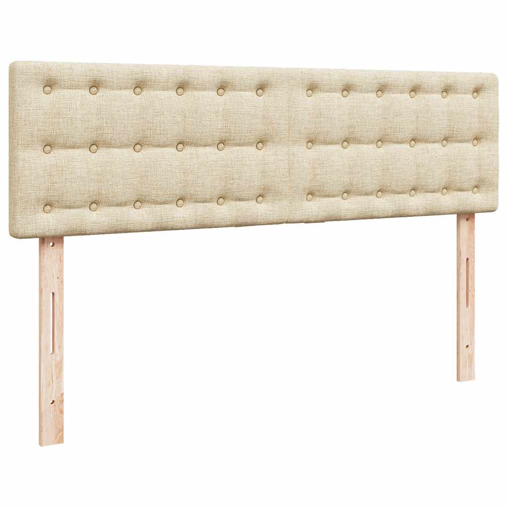 Lit ottoman avec matelas et LED crème 140x190 cm tissu - XIOS