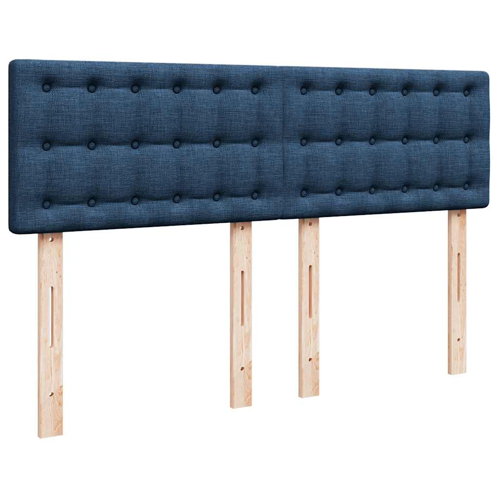Lit ottoman avec matelas et LED bleu 140x190 cm tissu - XIOS