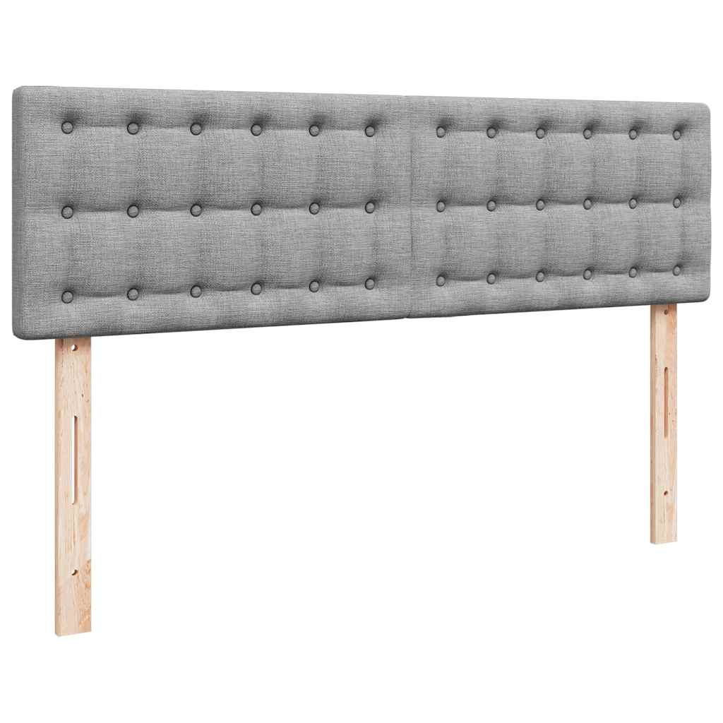 Cadre de lit ottoman et matelas gris clair 140x200 cm tissu - XIOS