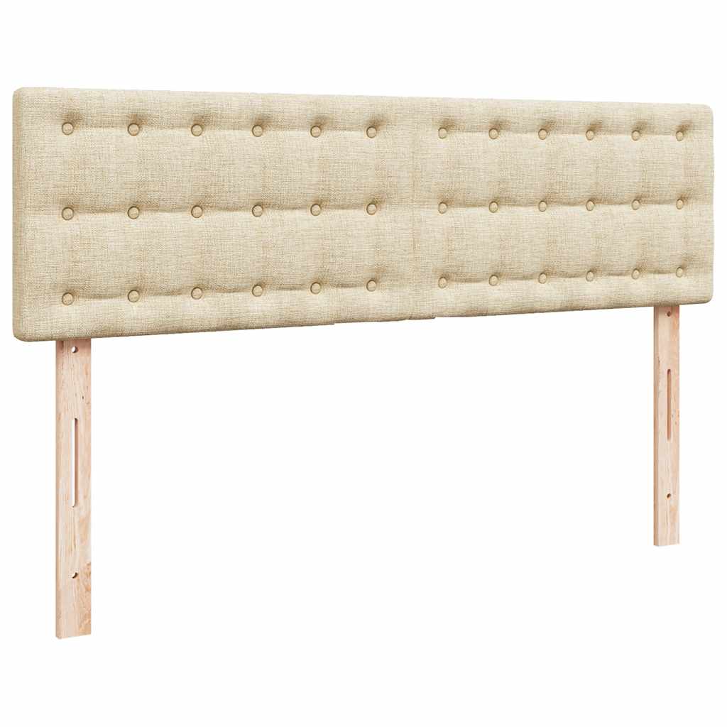 Lit ottoman avec matelas et LED crème 140x200 cm tissu - XIOS