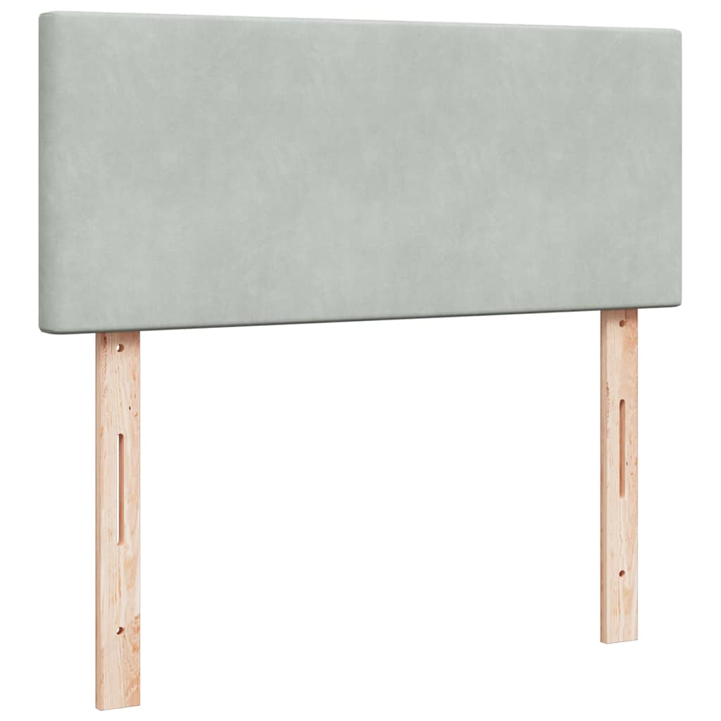 Cadre de lit ottoman et matelas gris clair 120x200 cm velours - XIOS
