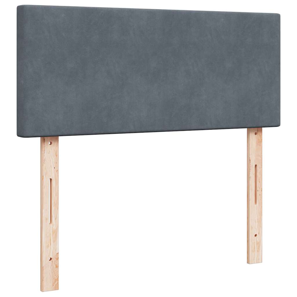 Cadre de lit ottoman et matelas gris foncé 120x200 cm velours - XIOS