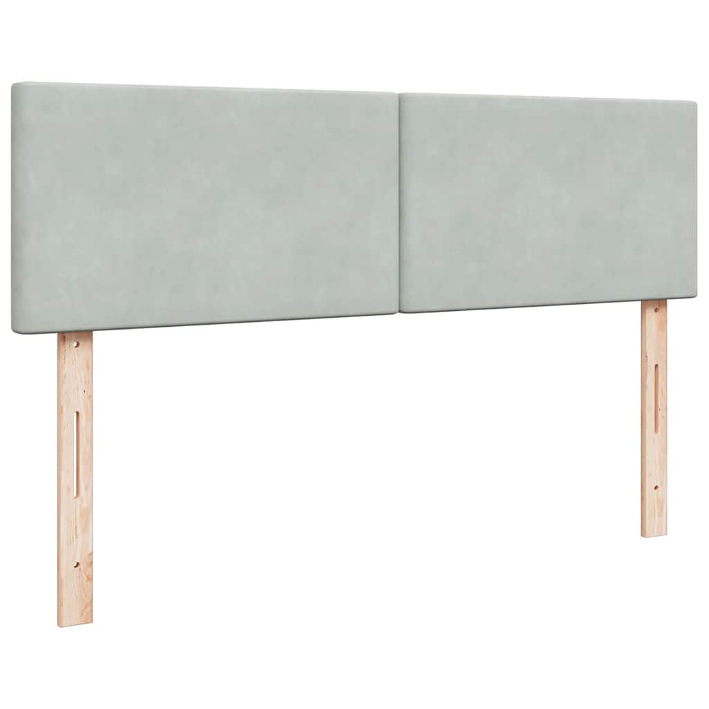 Cadre de lit ottoman avec matelas gris clair 140x200 cm velours - XIOS