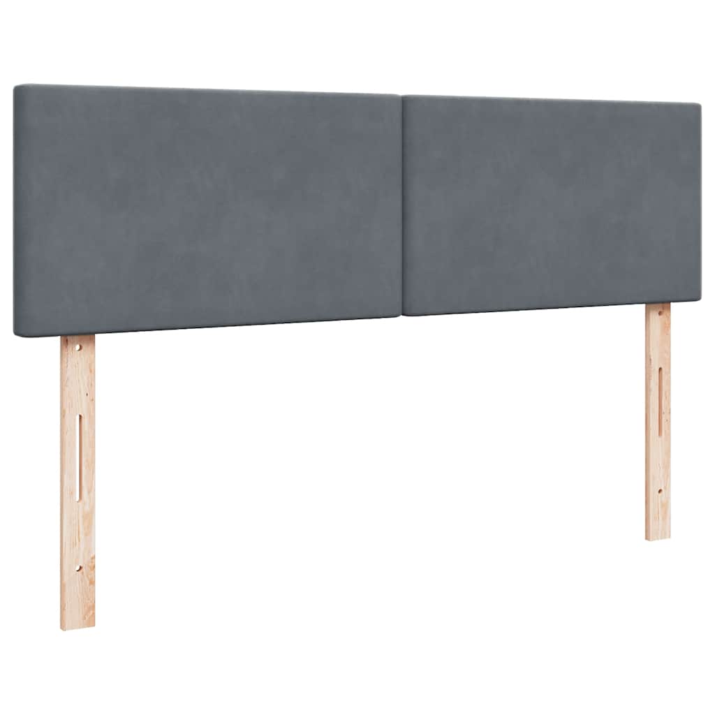 Cadre de lit ottoman avec matelas gris foncé 140x200 cm velours - XIOS