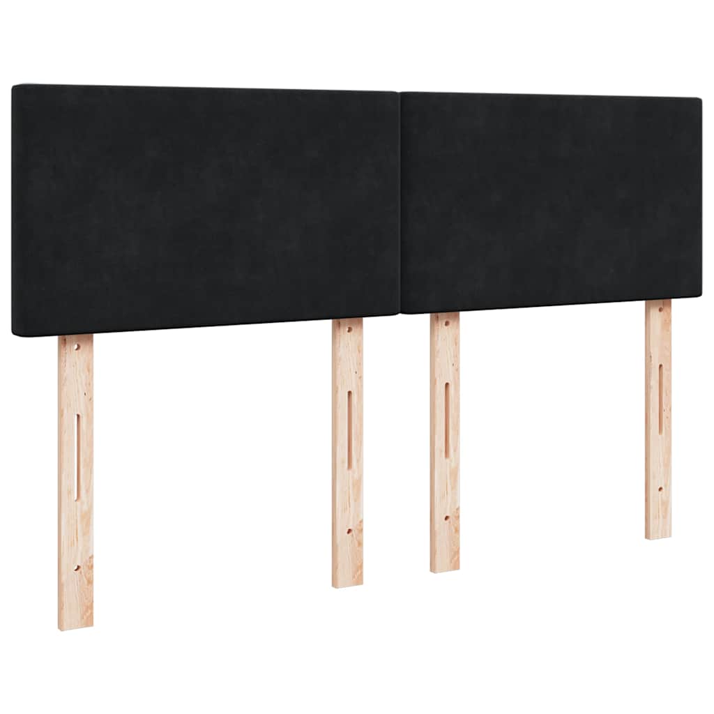 Cadre de lit ottoman avec matelas noir 140x200 cm velours - XIOS