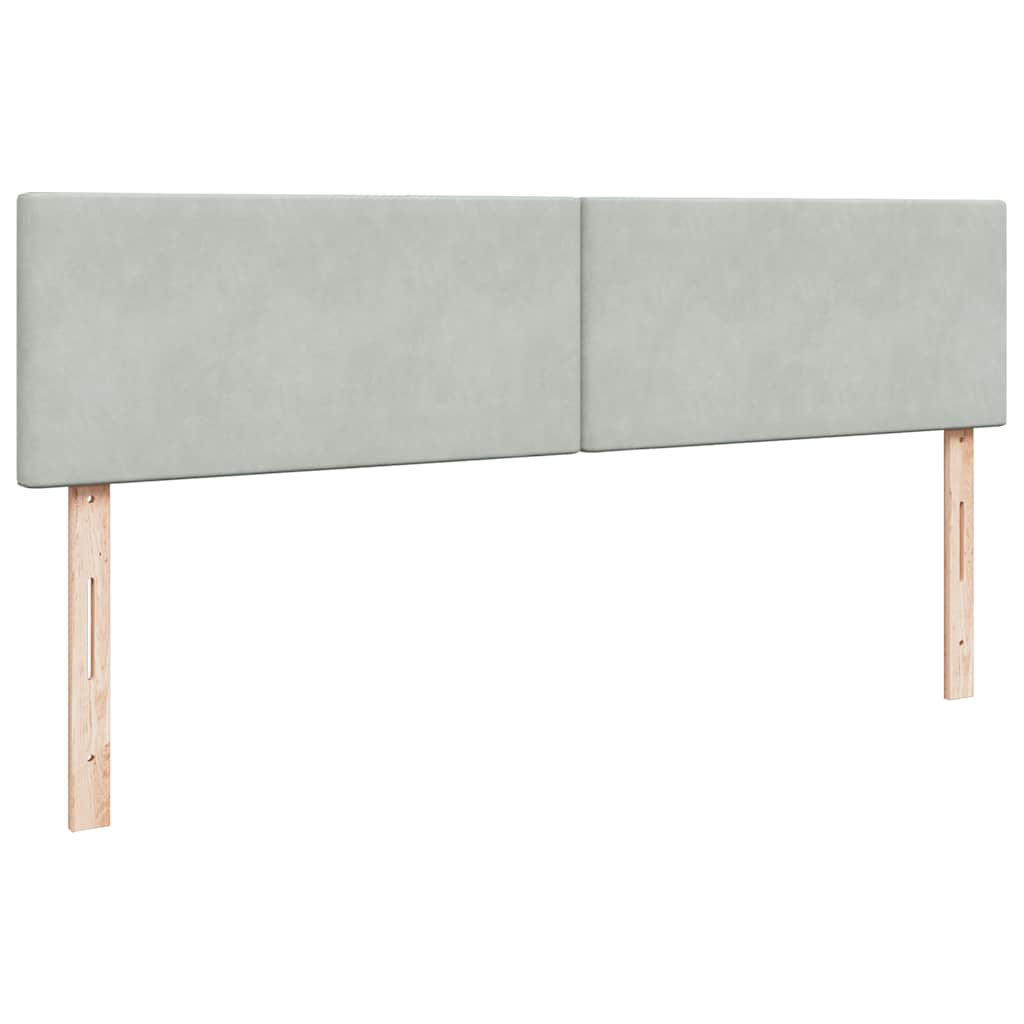 Cadre de lit ottoman avec matelas gris clair 160x200 cm velours - XIOS