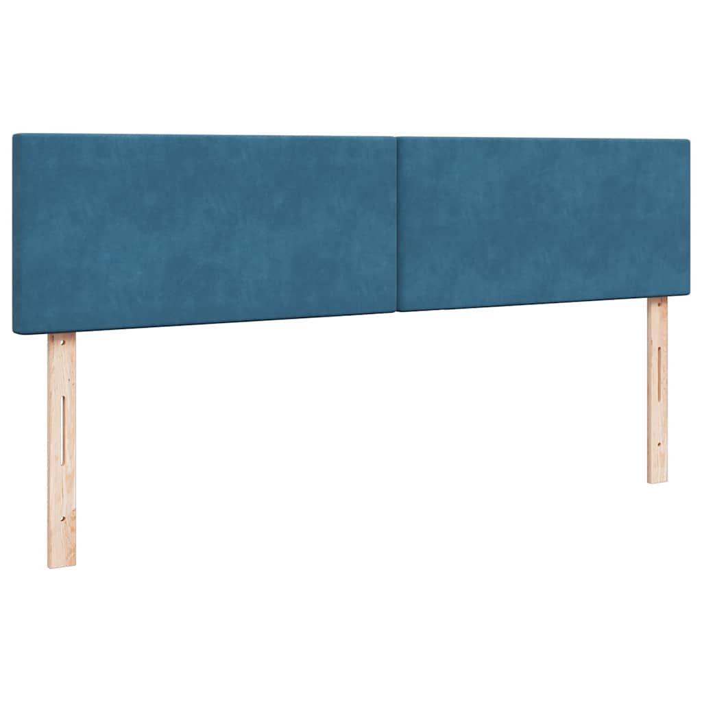Cadre de lit ottoman avec matelas bleu foncé 160x200 cm velours - XIOS