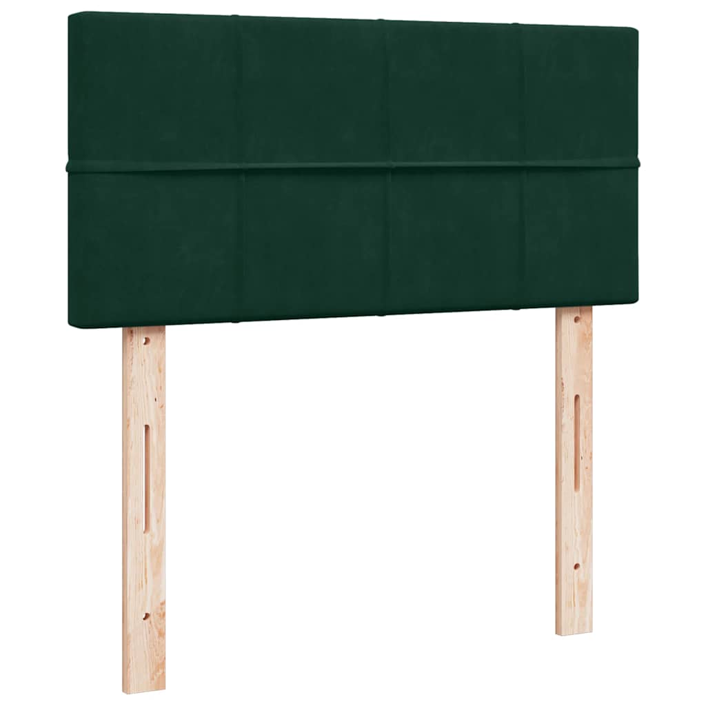 Lit ottoman avec matelas et LED Vert foncé 90x200cm velours - XIOS