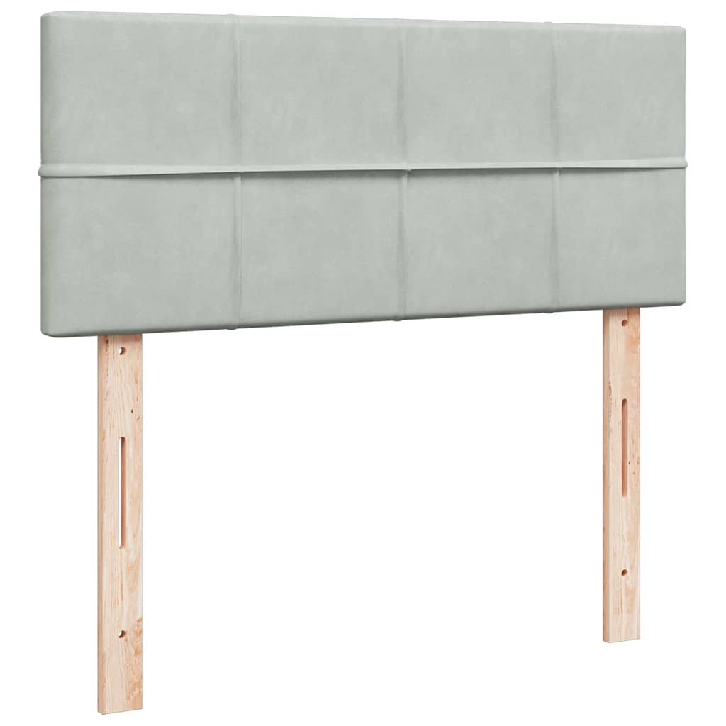 Cadre de lit ottoman et matelas gris clair 120x200 cm velours - XIOS