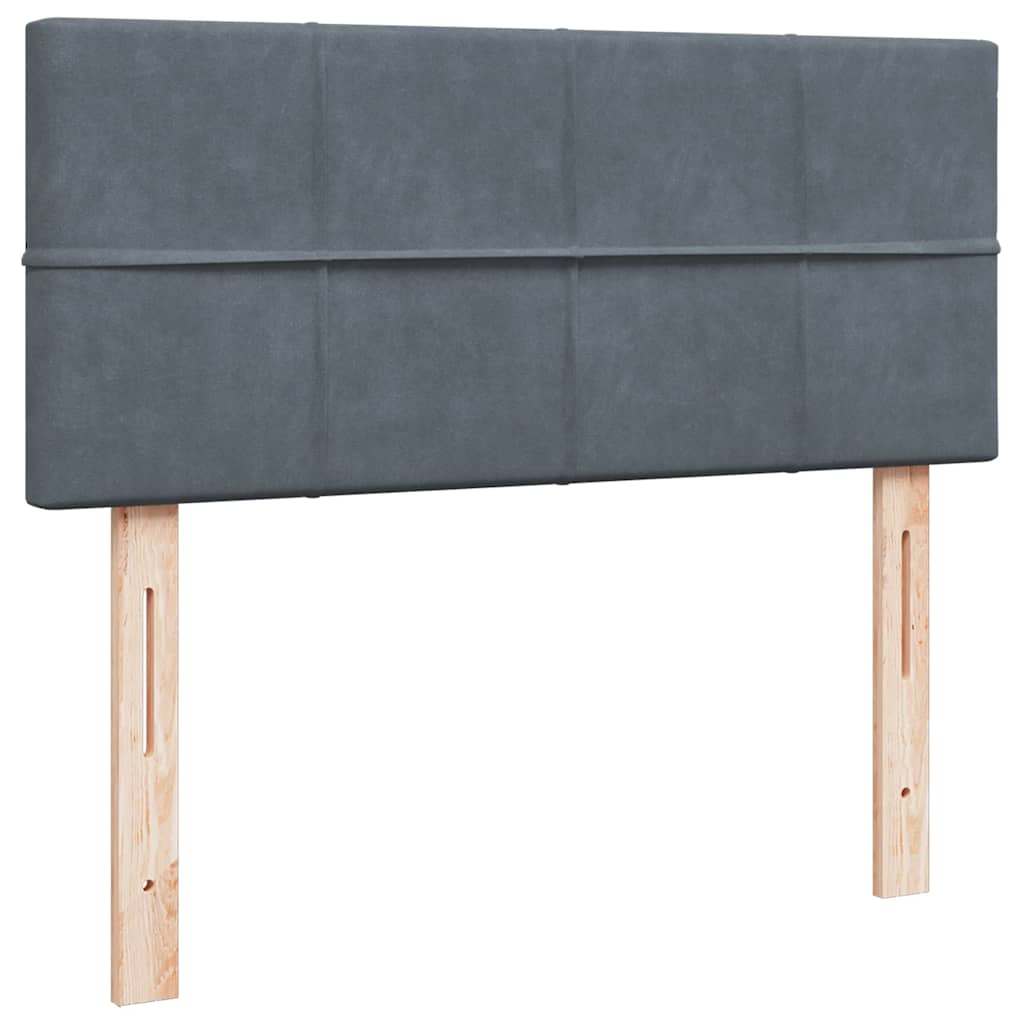 Cadre de lit ottoman et matelas gris foncé 120x200 cm velours - XIOS