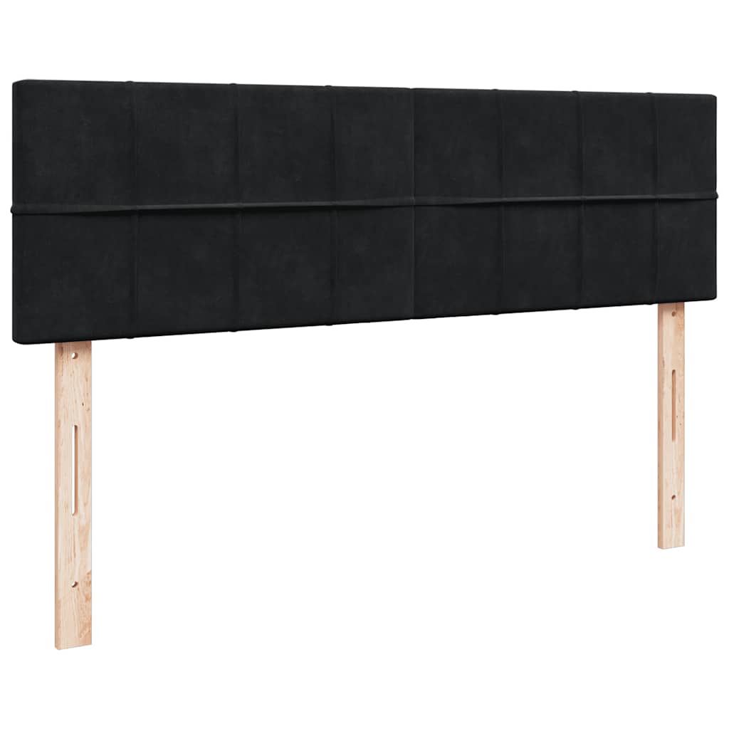 Cadre de lit ottoman avec matelas noir 140x200 cm velours - XIOS
