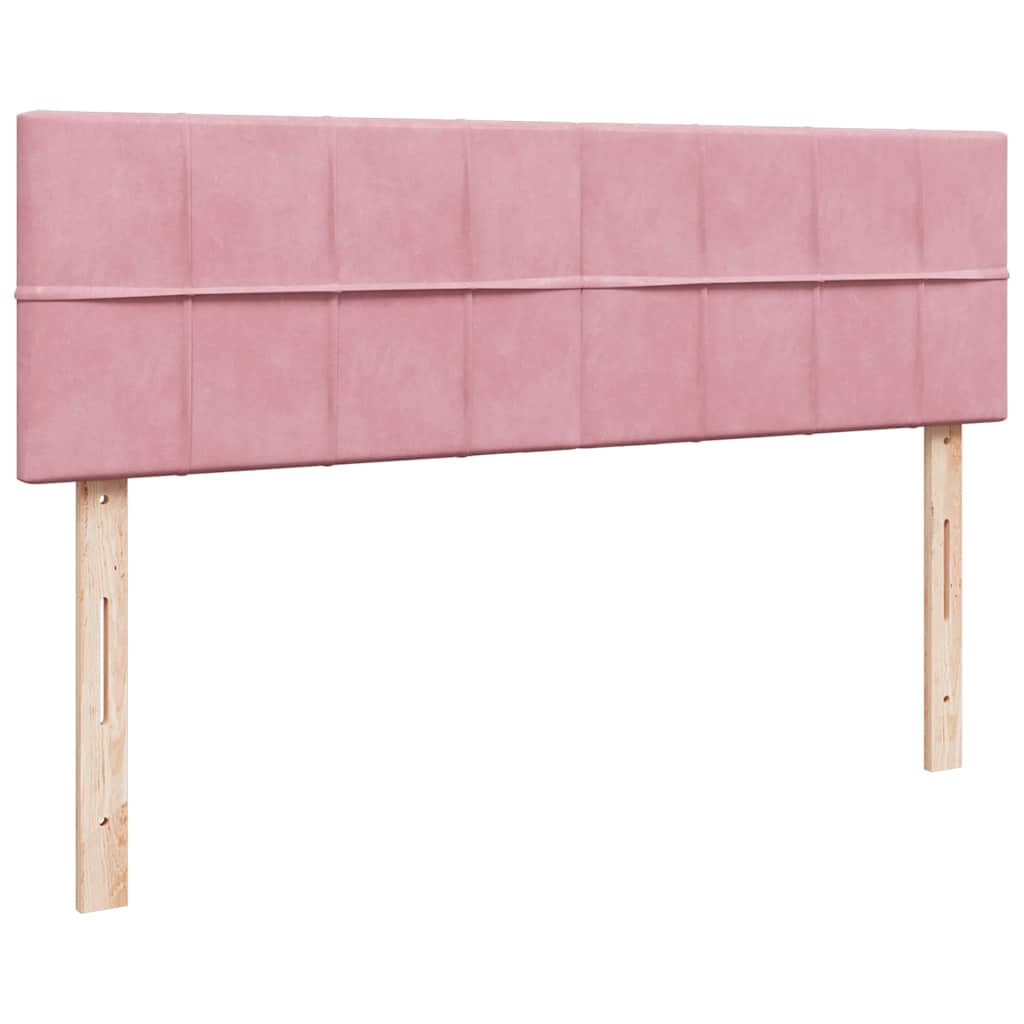 Cadre de lit ottoman avec matelas rose 140x200 cm velours - XIOS