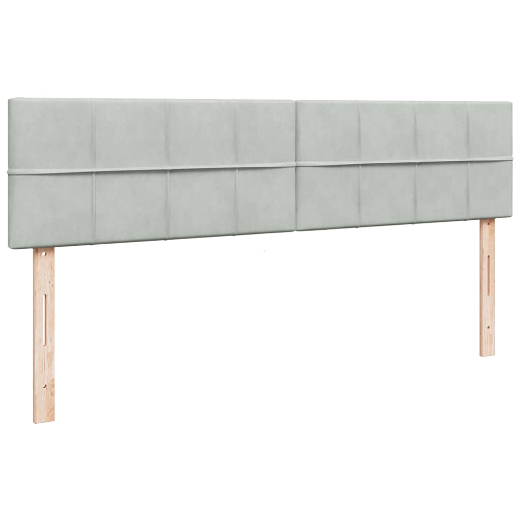 Cadre de lit ottoman avec matelas gris clair 160x200 cm velours - XIOS