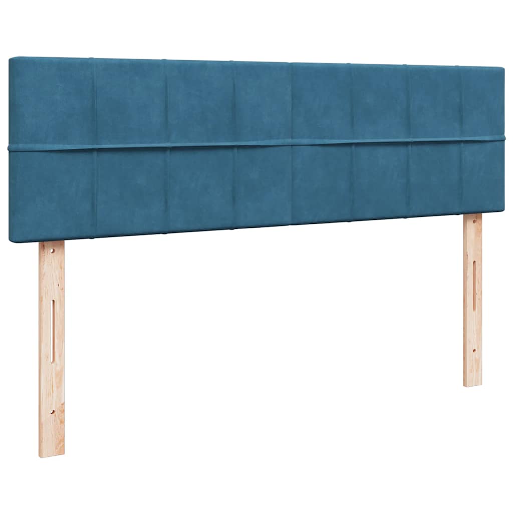 Cadre de lit ottoman avec matelas bleu foncé 160x200 cm velours - XIOS
